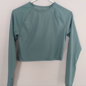 Old Navy baby blue cropped active top